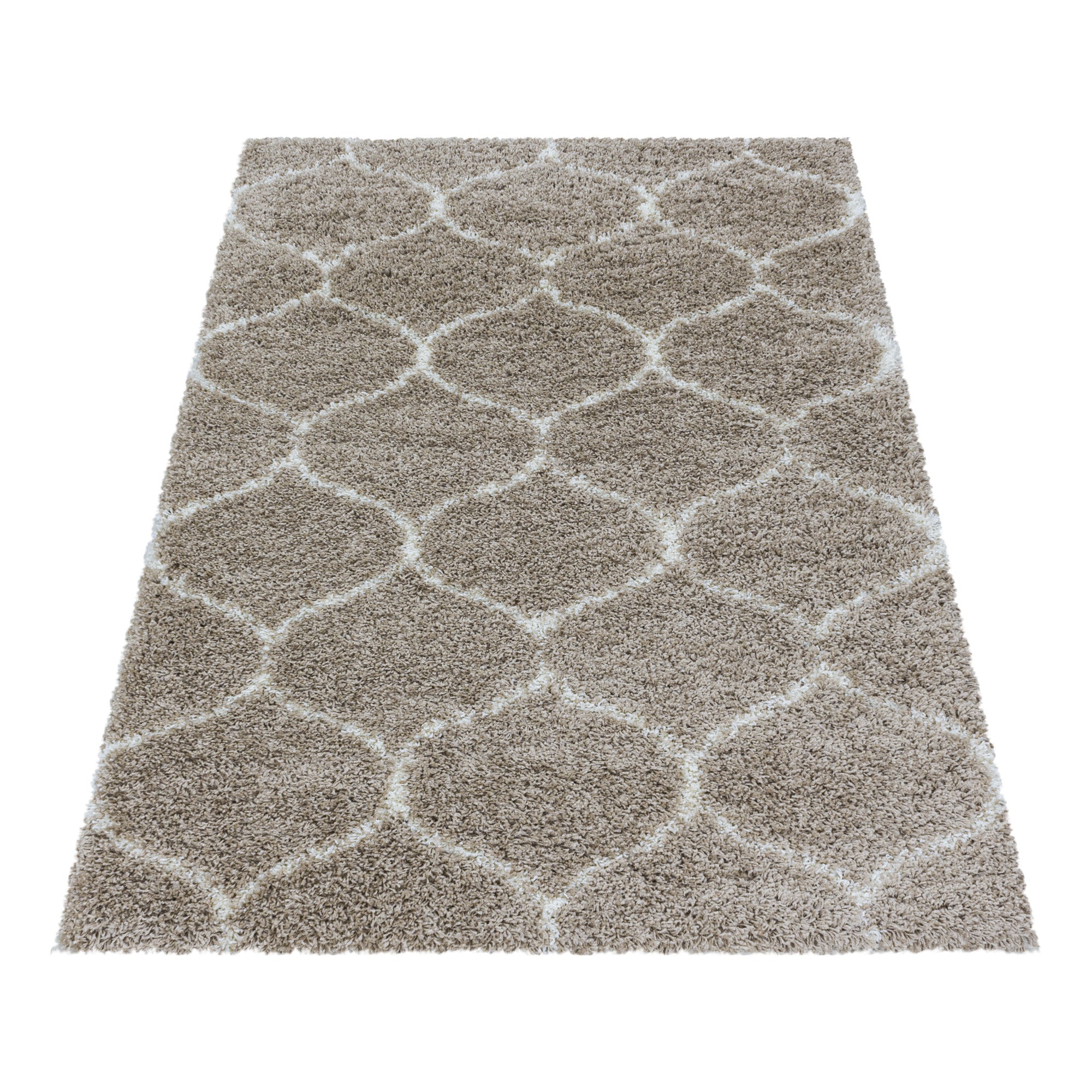 Design Hochflor Teppich Wohnzimmerteppich Muster Kachel Tile Jacquard