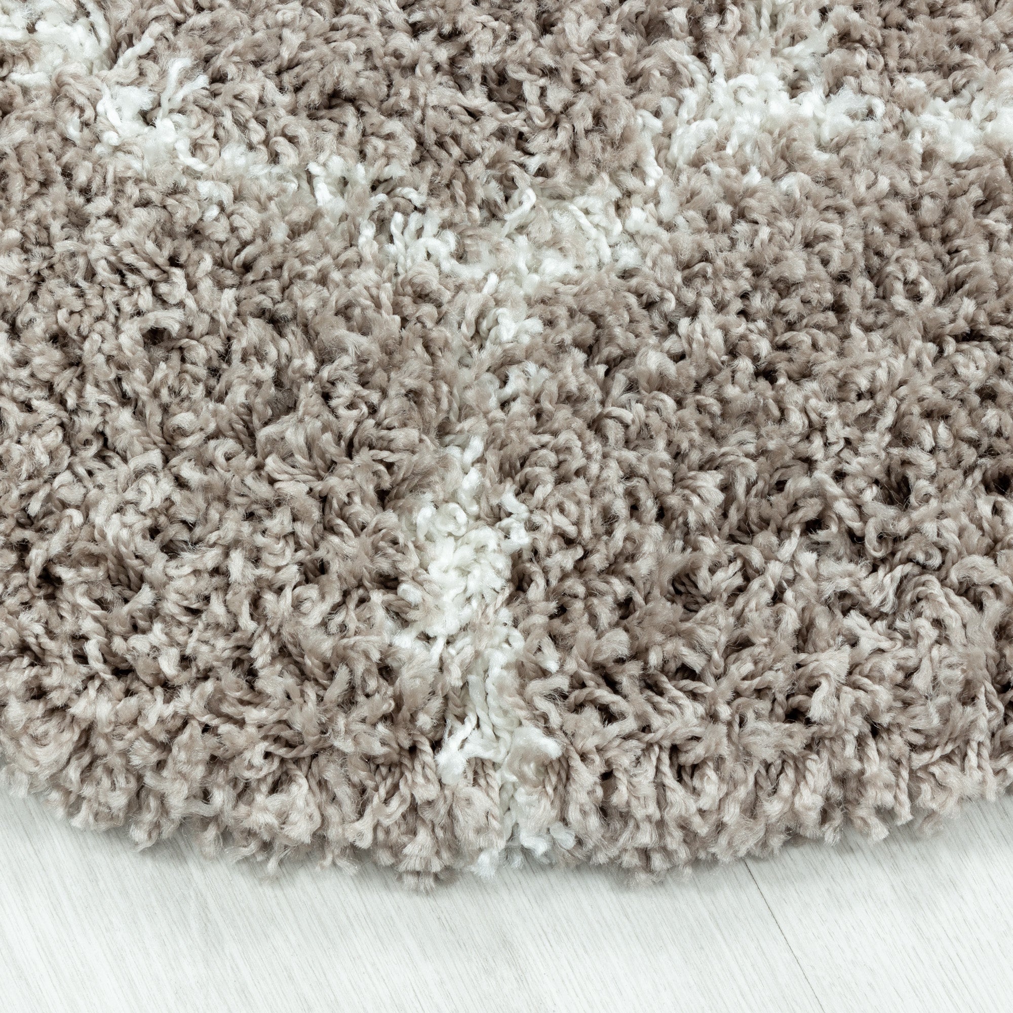Design Hochflor Teppich Wohnzimmerteppich Muster Kachel Tile Jacquard