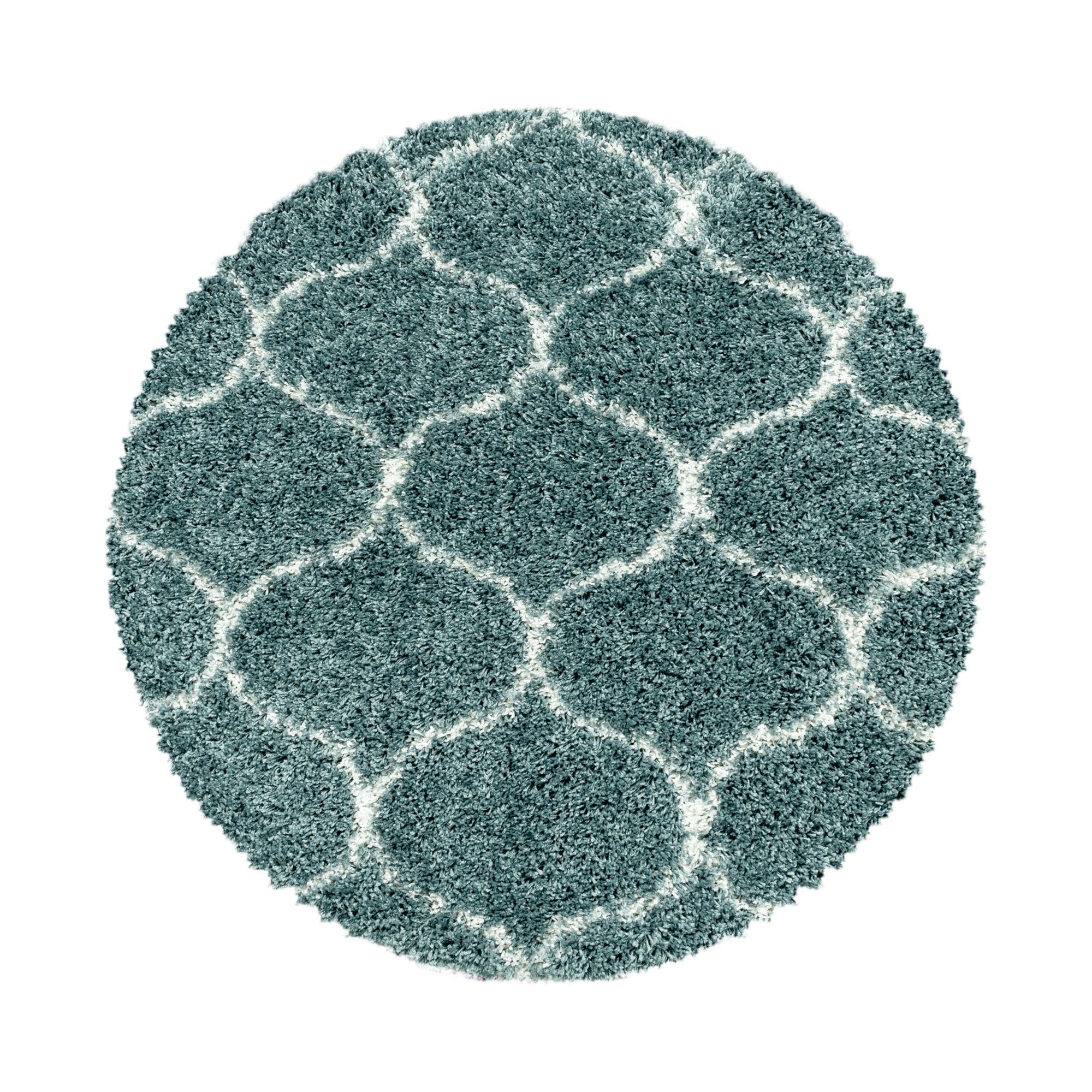 Design Hochflor Teppich Wohnzimmerteppich Muster Kachel Tile Jacquard
