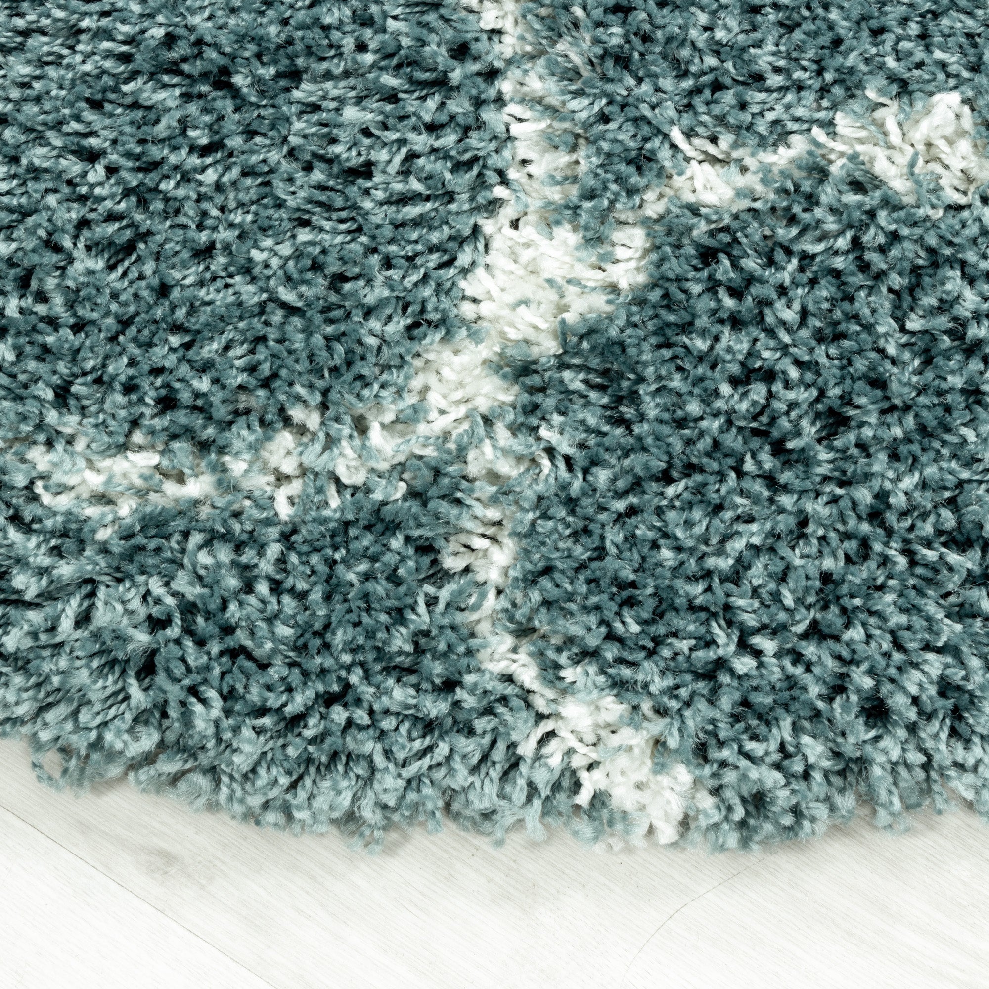 Design Hochflor Teppich Wohnzimmerteppich Muster Kachel Tile Jacquard