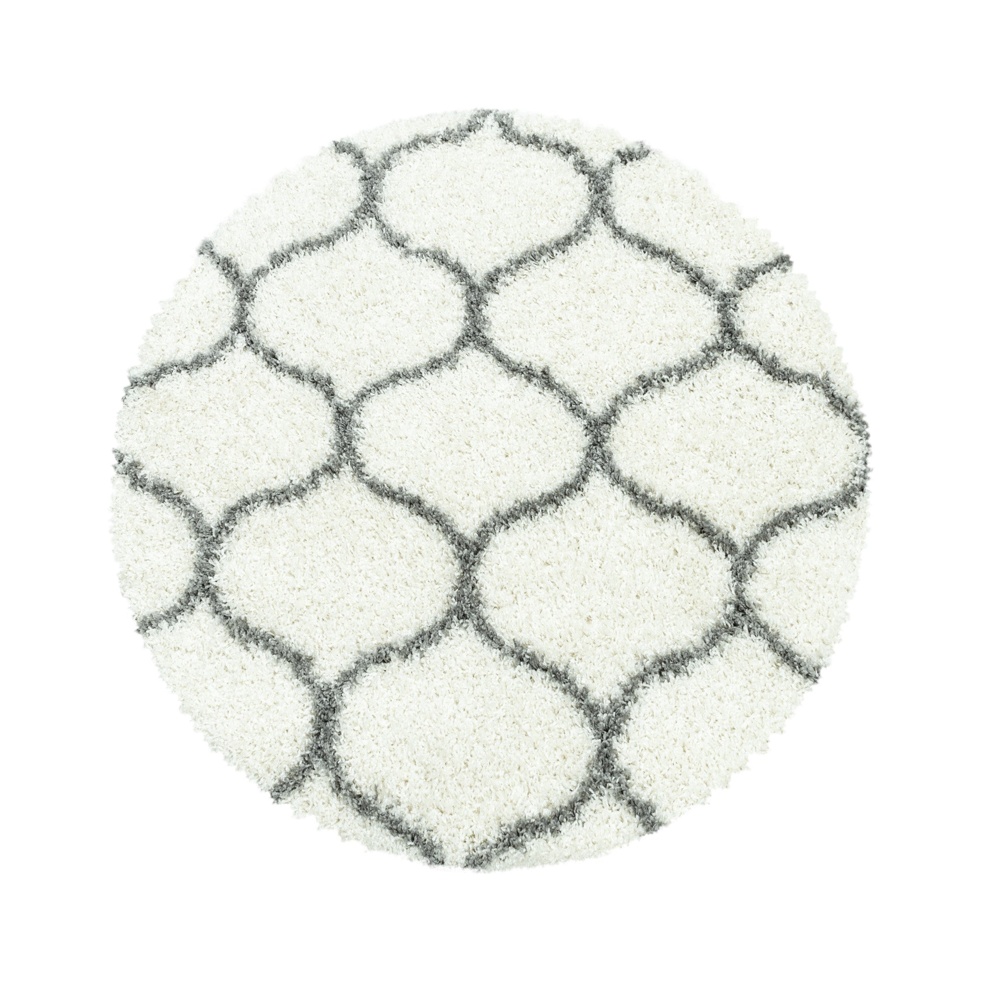 Design Hochflor Teppich Wohnzimmerteppich Muster Kachel Tile Jacquard