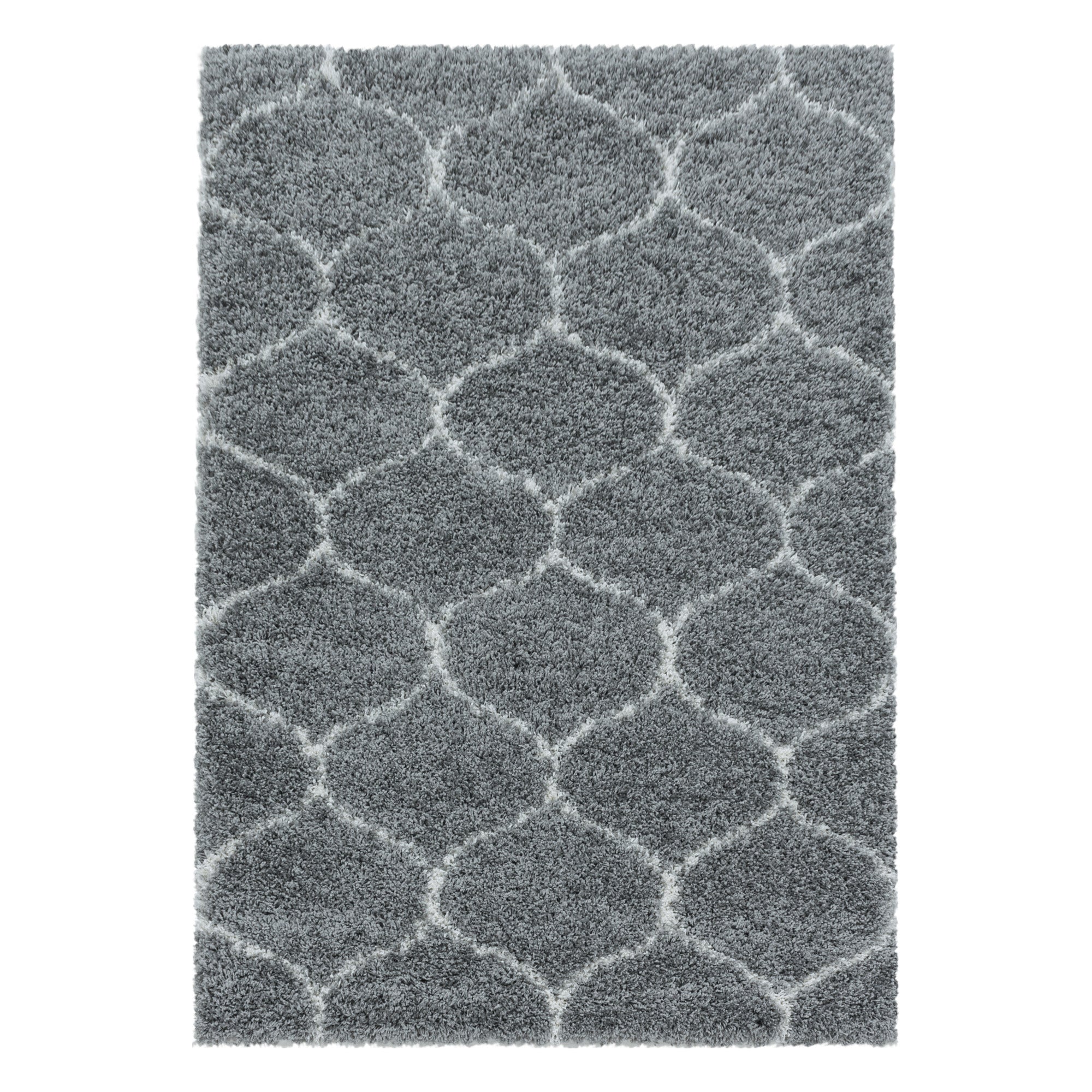 Design Hochflor Teppich Wohnzimmerteppich Muster Kachel Tile Jacquard
