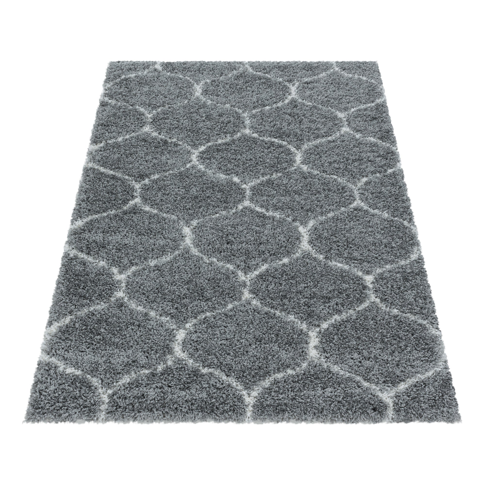 Design Hochflor Teppich Wohnzimmerteppich Muster Kachel Tile Jacquard