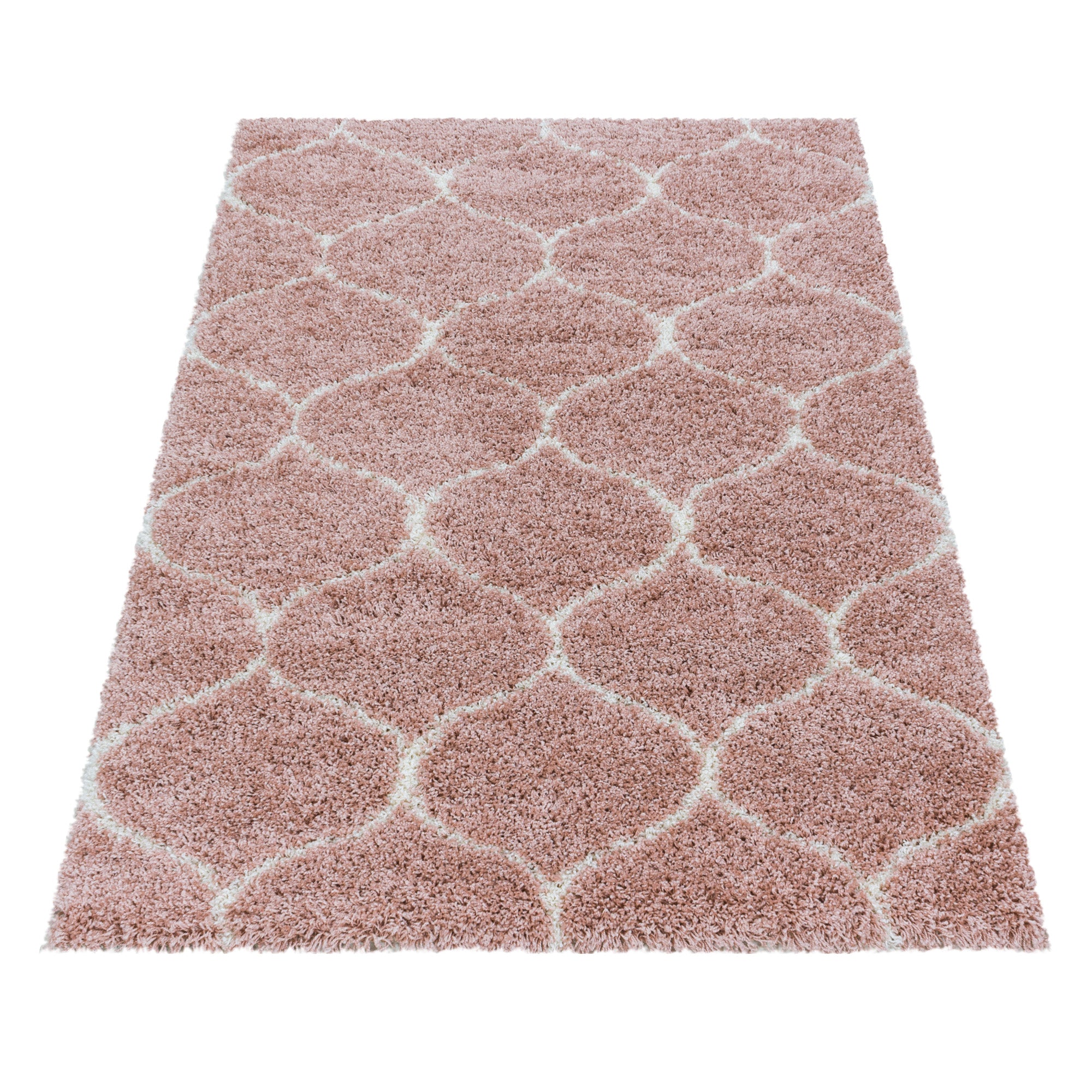 Design Hochflor Teppich Wohnzimmerteppich Muster Kachel Tile Jacquard