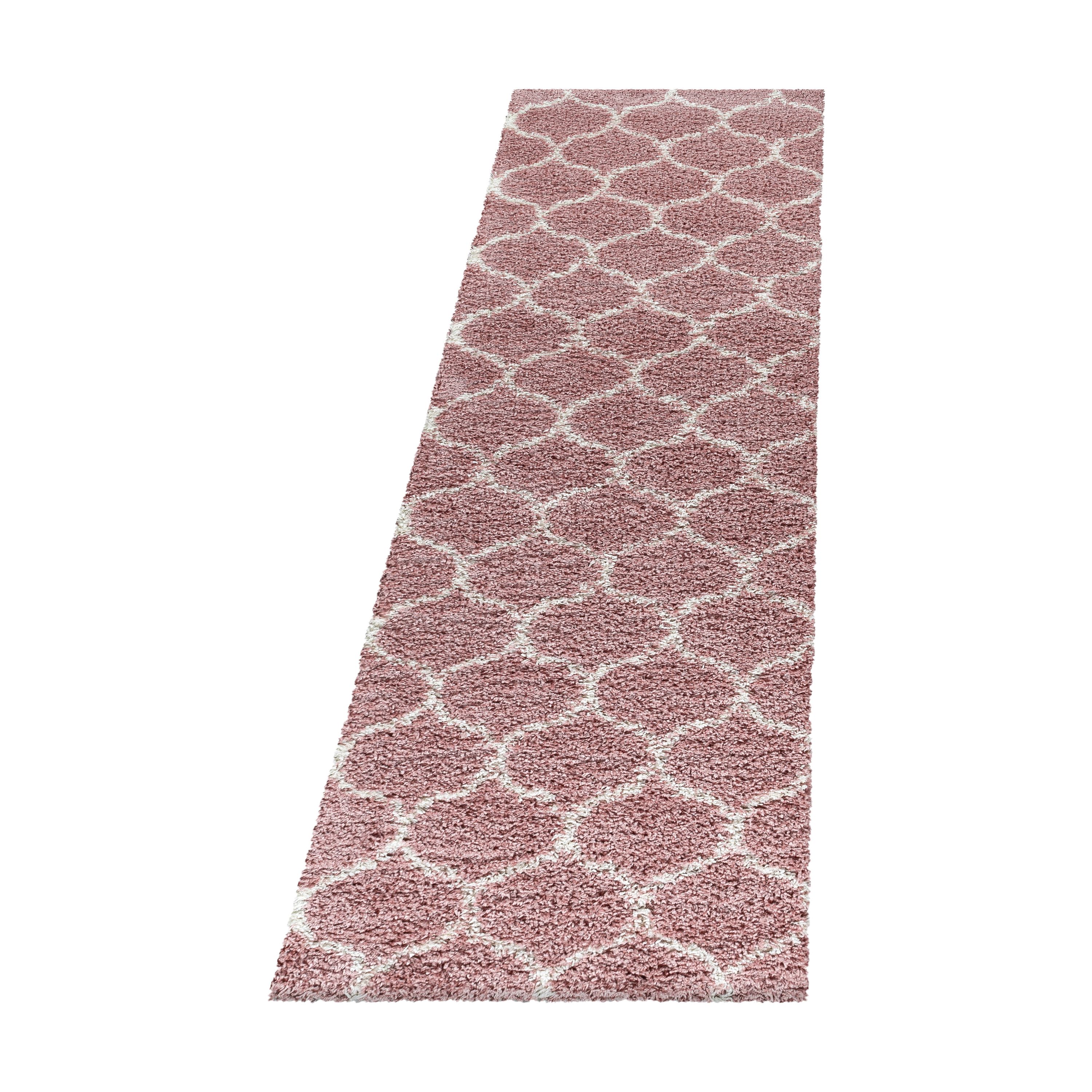 Design Teppich Set Shaggy Läufer Läuferset Muster Kachel Tile Jacquard 3 Teile