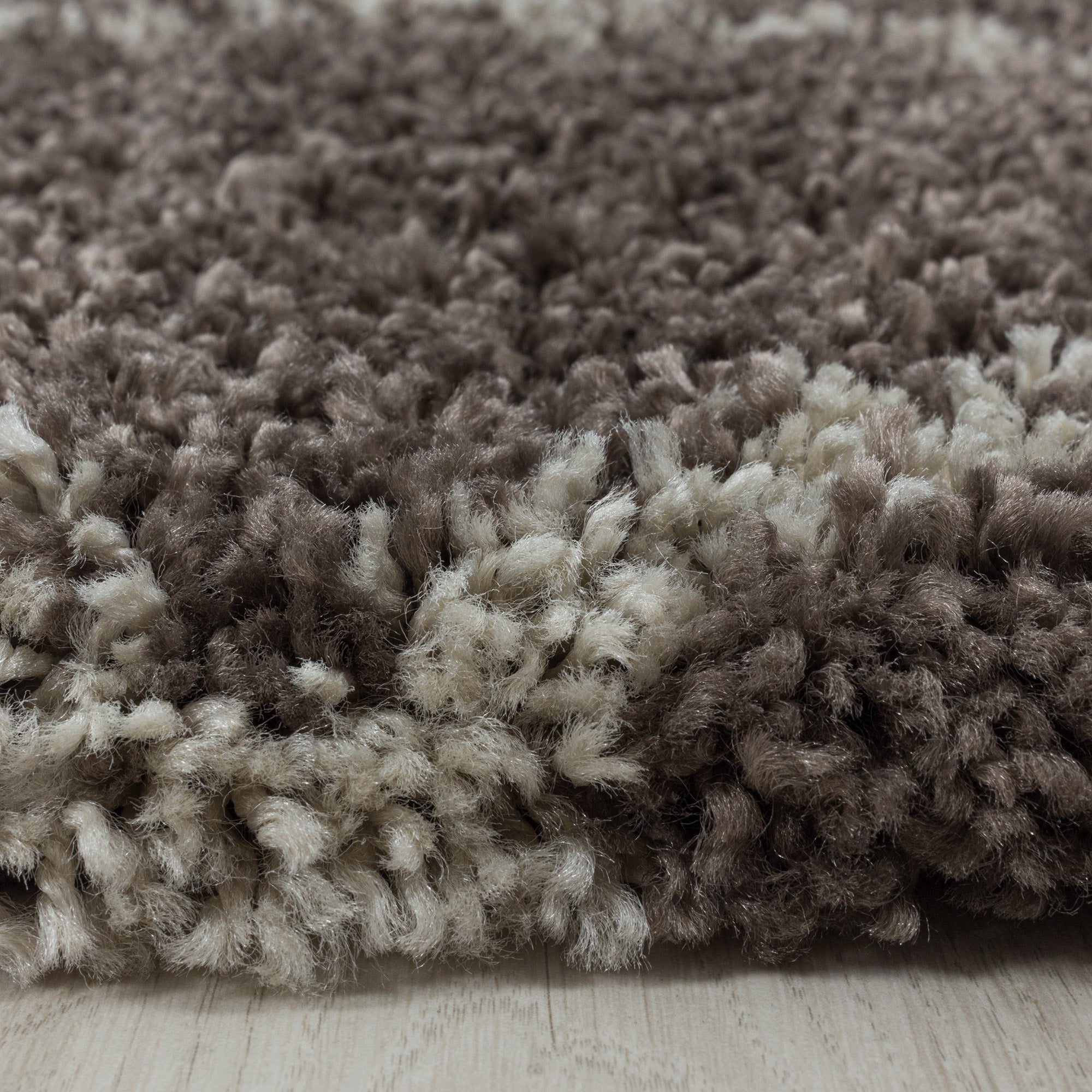 Design Shaggy Teppich Set Hochflor Bettumrandung Läufer Läuferset Taupe 3 Teile