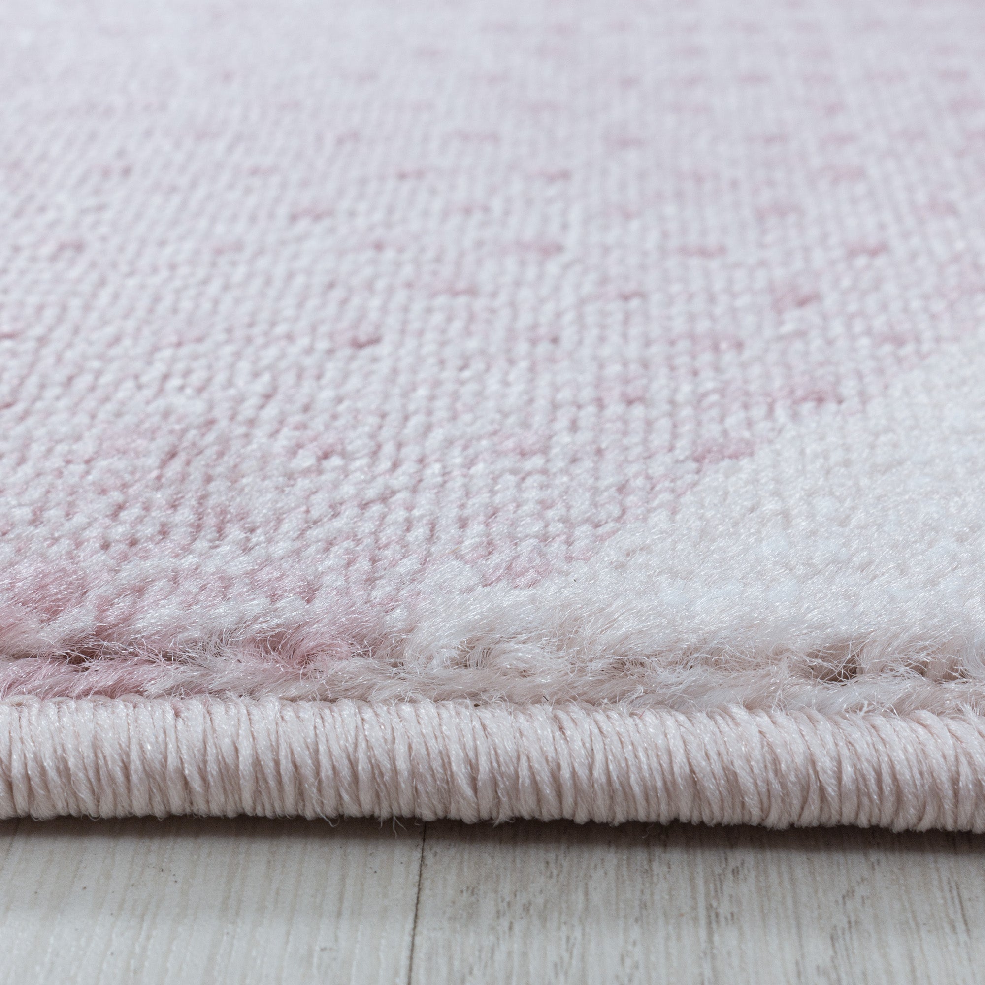 Kurzflor Design Teppich Wohnzimmerteppich 3-D Wellen Muster Soft Flor Pink