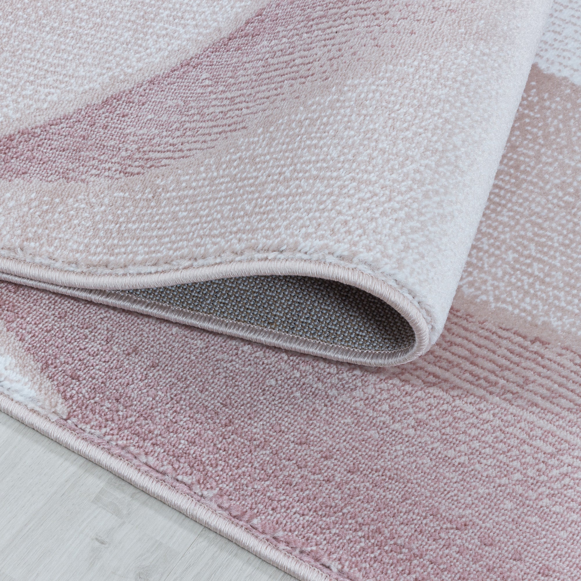 Kurzflor Design Teppich Wohnzimmerteppich 3-D Wellen Muster Soft Flor Pink