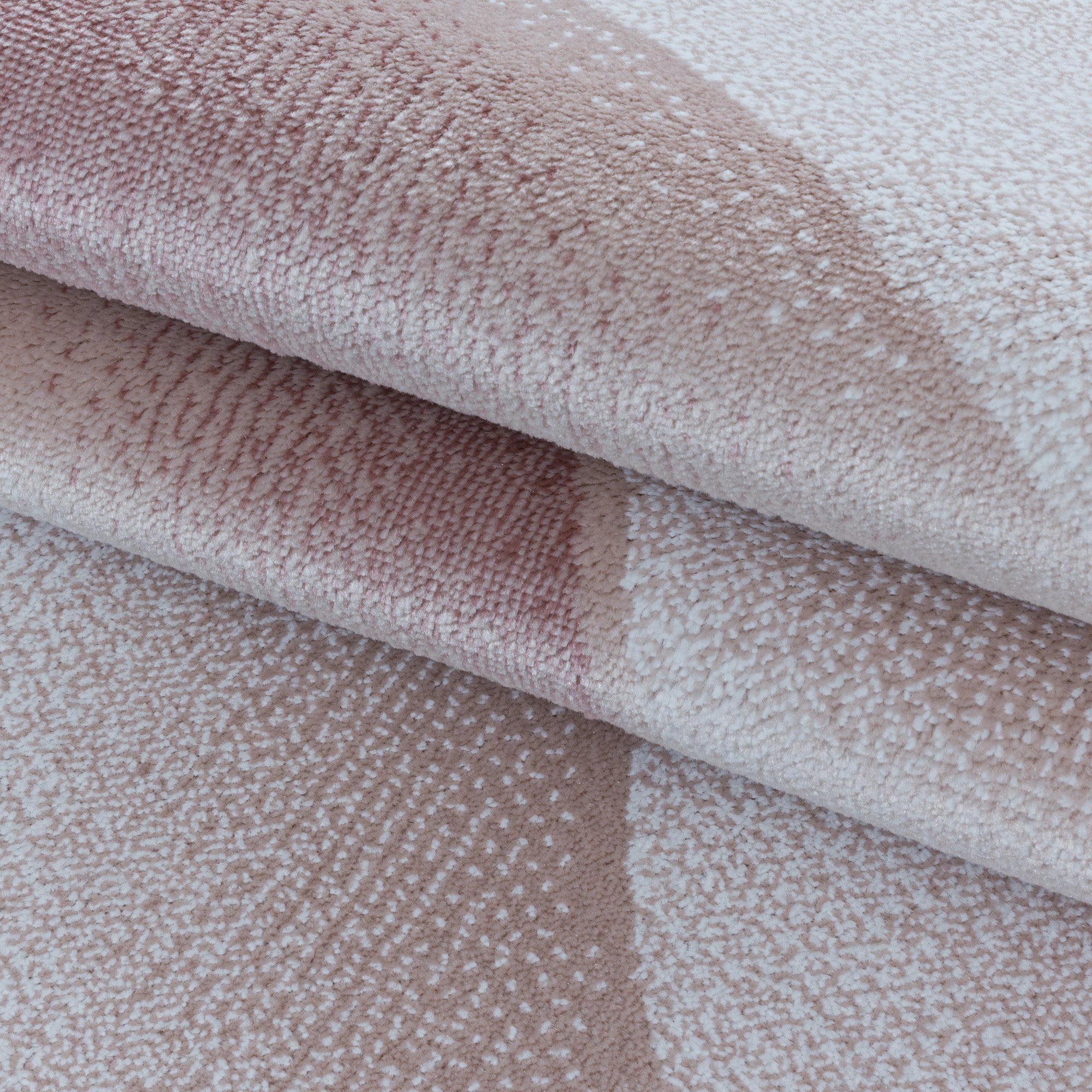 Kurzflor Design Teppich Wohnzimmerteppich 3-D Wellen Muster Soft Flor Pink