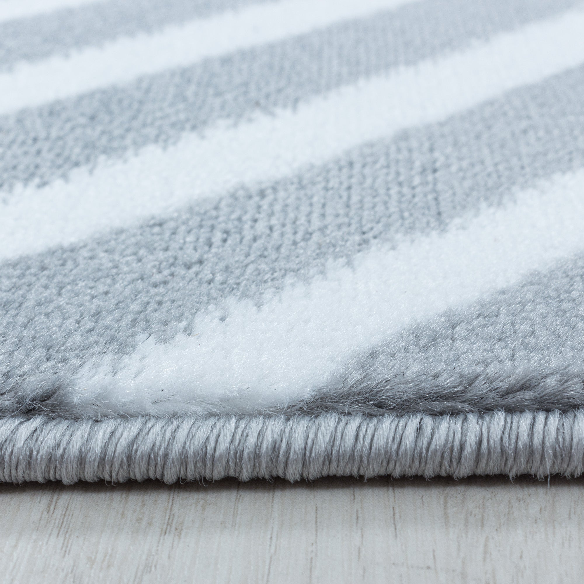 Bettumrandung Teppich Kurzflor Rauten Skandi Design Schlafzimmer 8 mm Florhöhe Weich Rechteckig 3 Teile Läufer Grau
