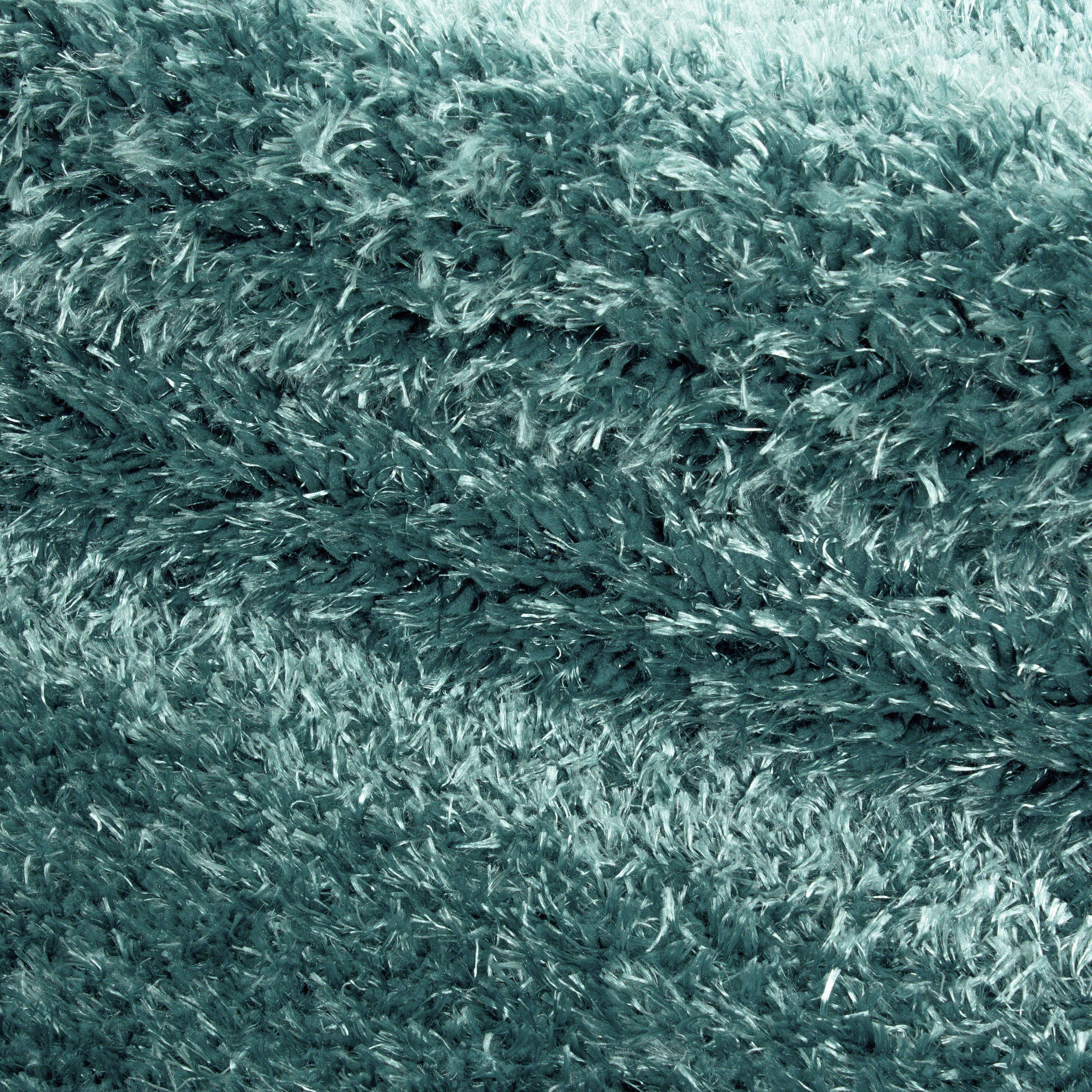 Hochflor Shaggy Wohnzimmer Teppich Soft Weichem Glanz Garn Einfarbig Aqua