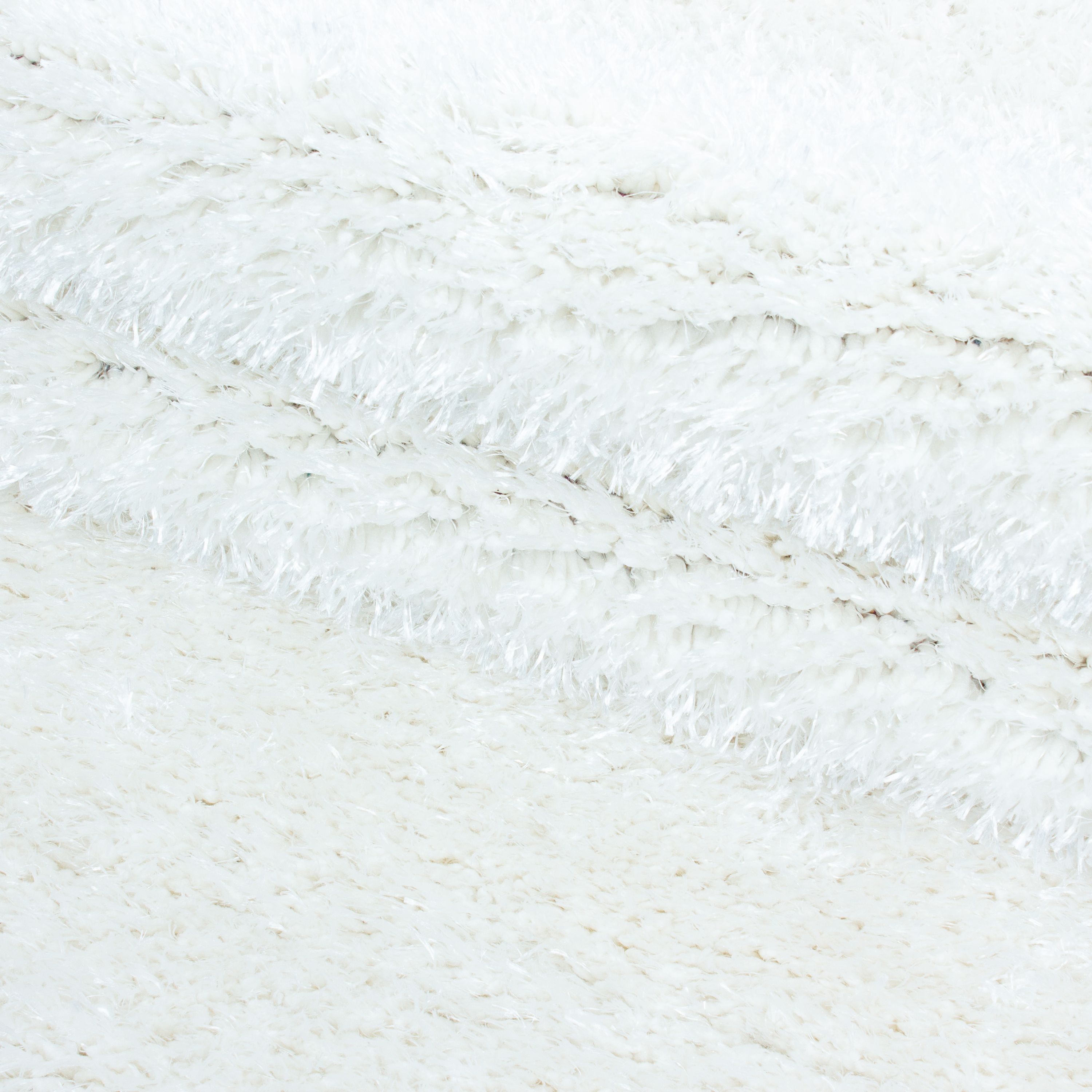 Hochflor Shaggy Wohnzimmer Teppich Soft Weichem Glanz Garn Einfarbig Weiss