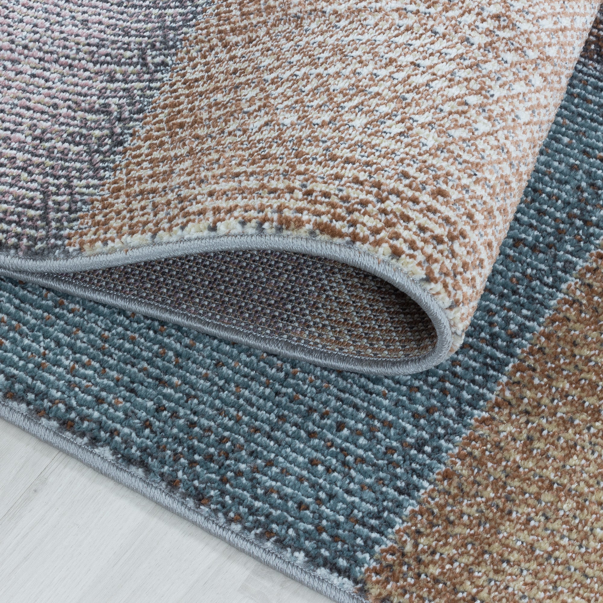 Kurzflor Teppich Mehrfarbig Modernes Quadrat Pixel Muster Wohnteppich Weich