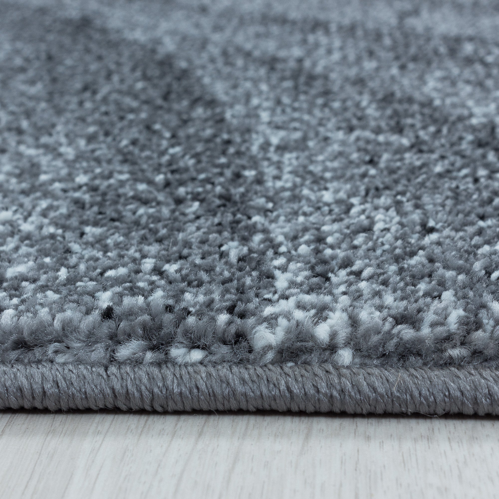 Kurzflor Teppich Bettset Grau Muster Modern Wellen Linien Läuferset 3 Teile Set