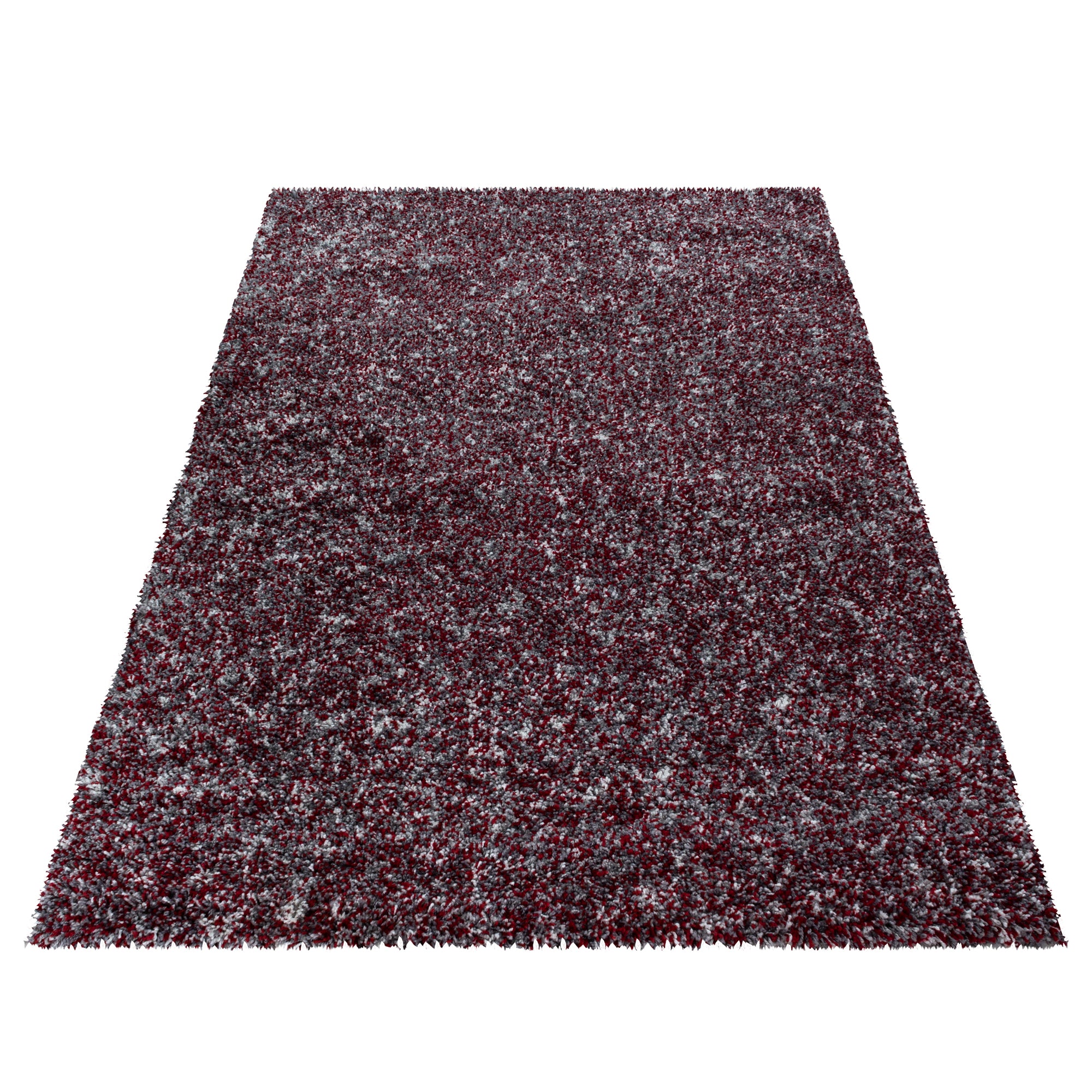 Hochflor Shaggy Teppich Langflorteppich Bunt Grau Hellgrau Rot Creme Meliert