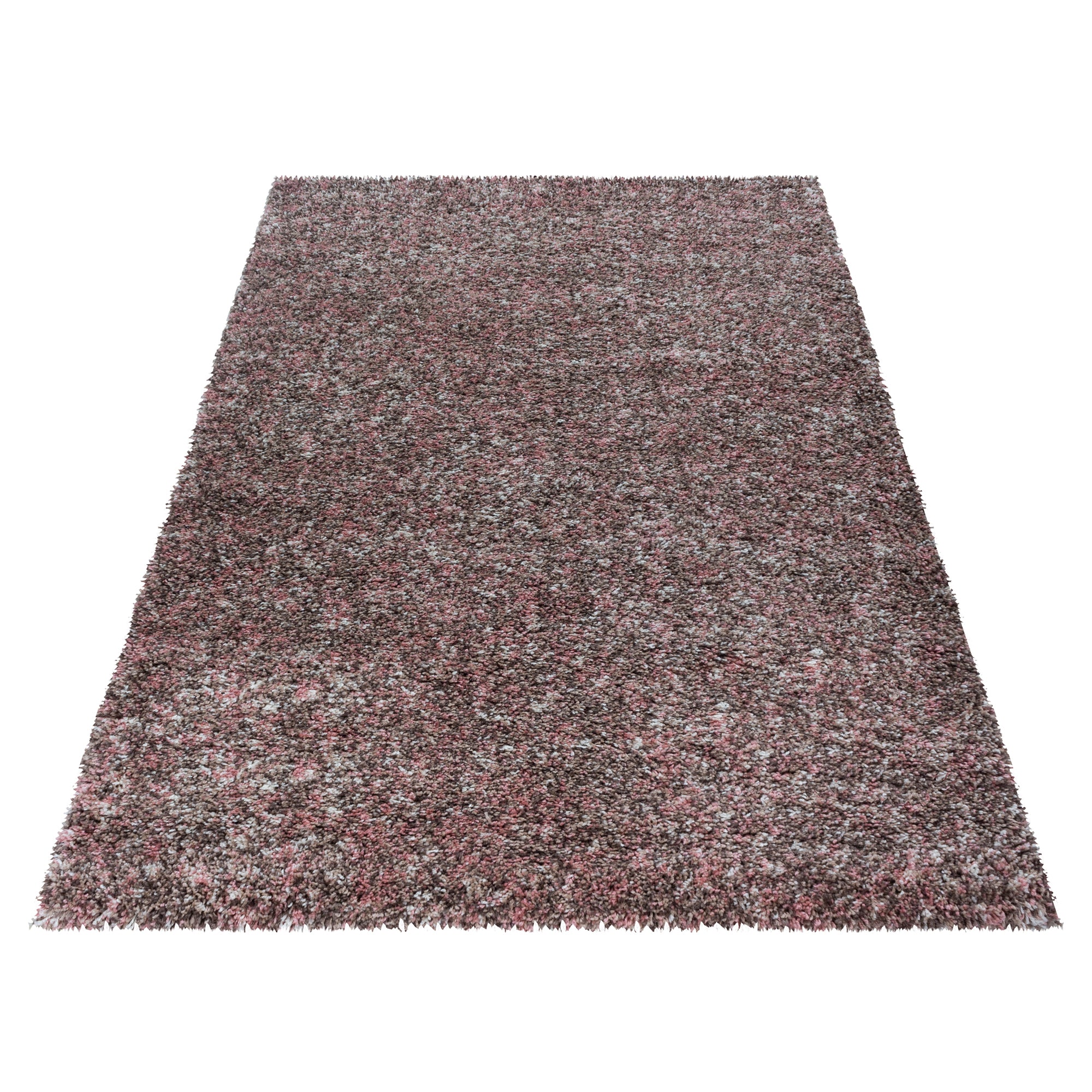 Hochflor Shaggy Teppich Langflorteppich Bunt Taupe Beige Creme Rose Meliert
