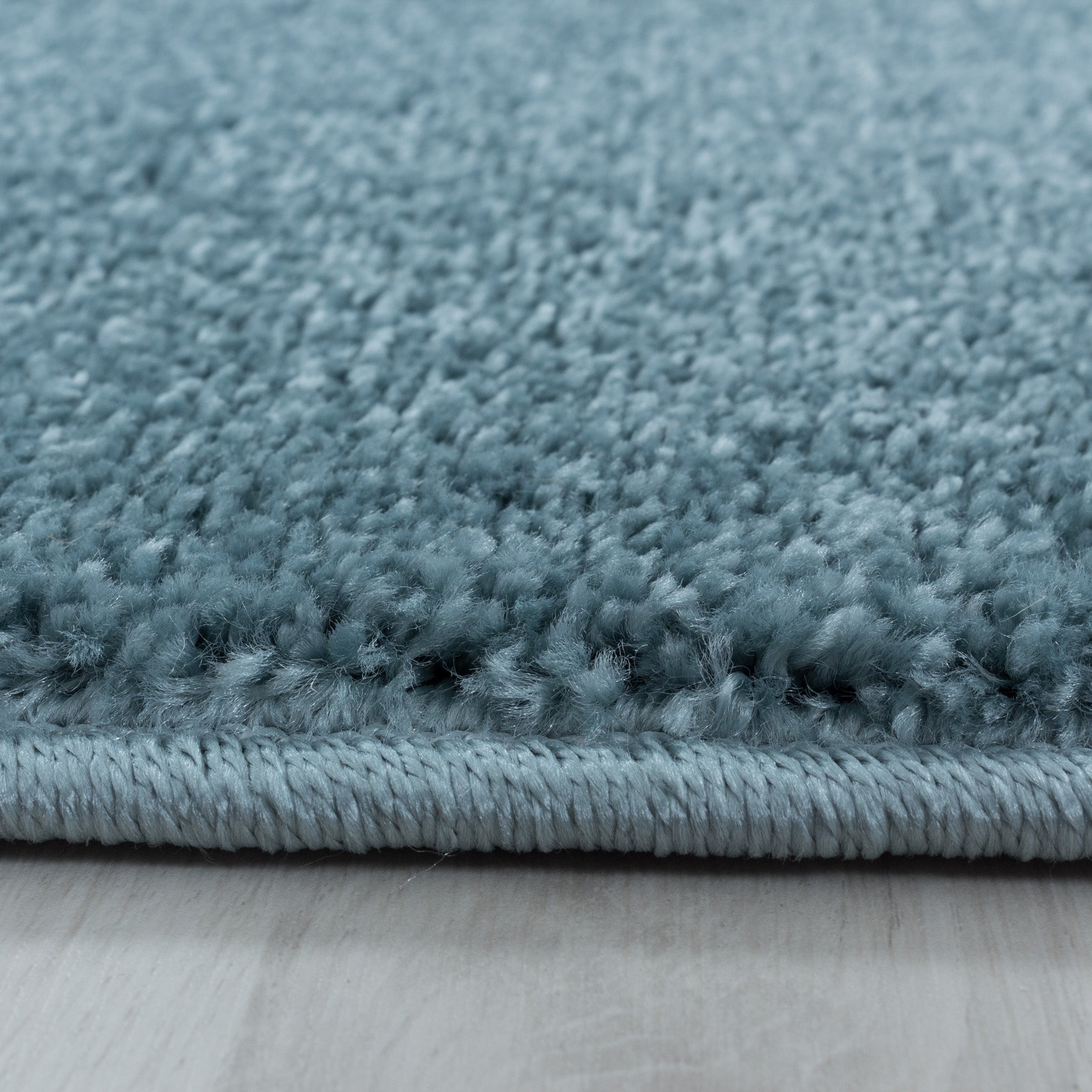 Kurzflor Teppich Blau Einfarbig Modern Wohnzimmerteppich Unifarben Weicher Flor