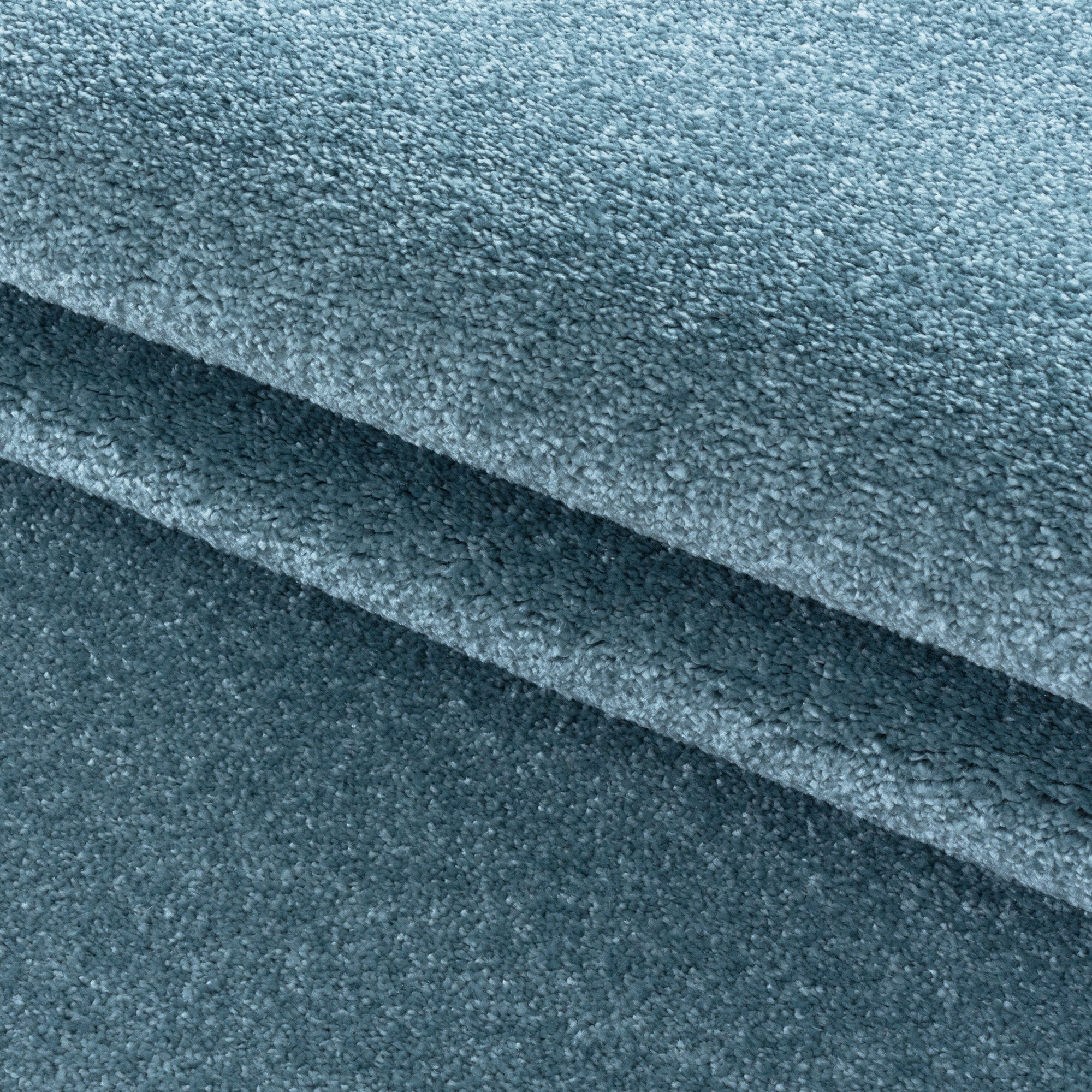 Kurzflor Teppich Blau Einfarbig Modern Wohnzimmerteppich Unifarben Weicher Flor