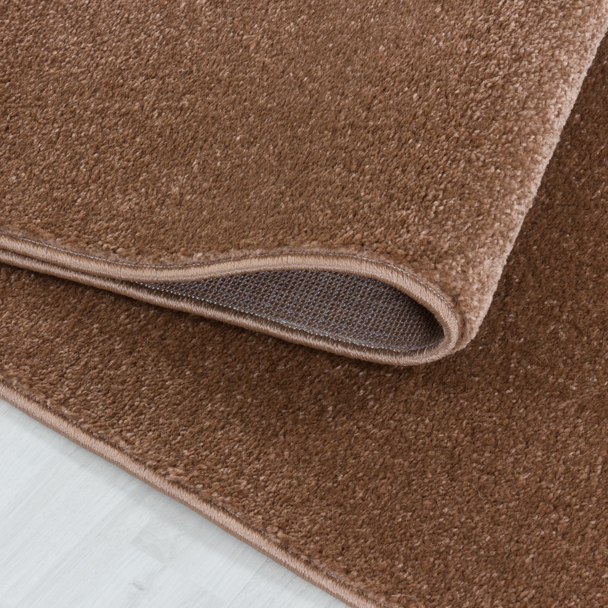 Kurzflor Teppich Bettset Terra Einfarbig Modern Wohnzimmerteppich Läuferset