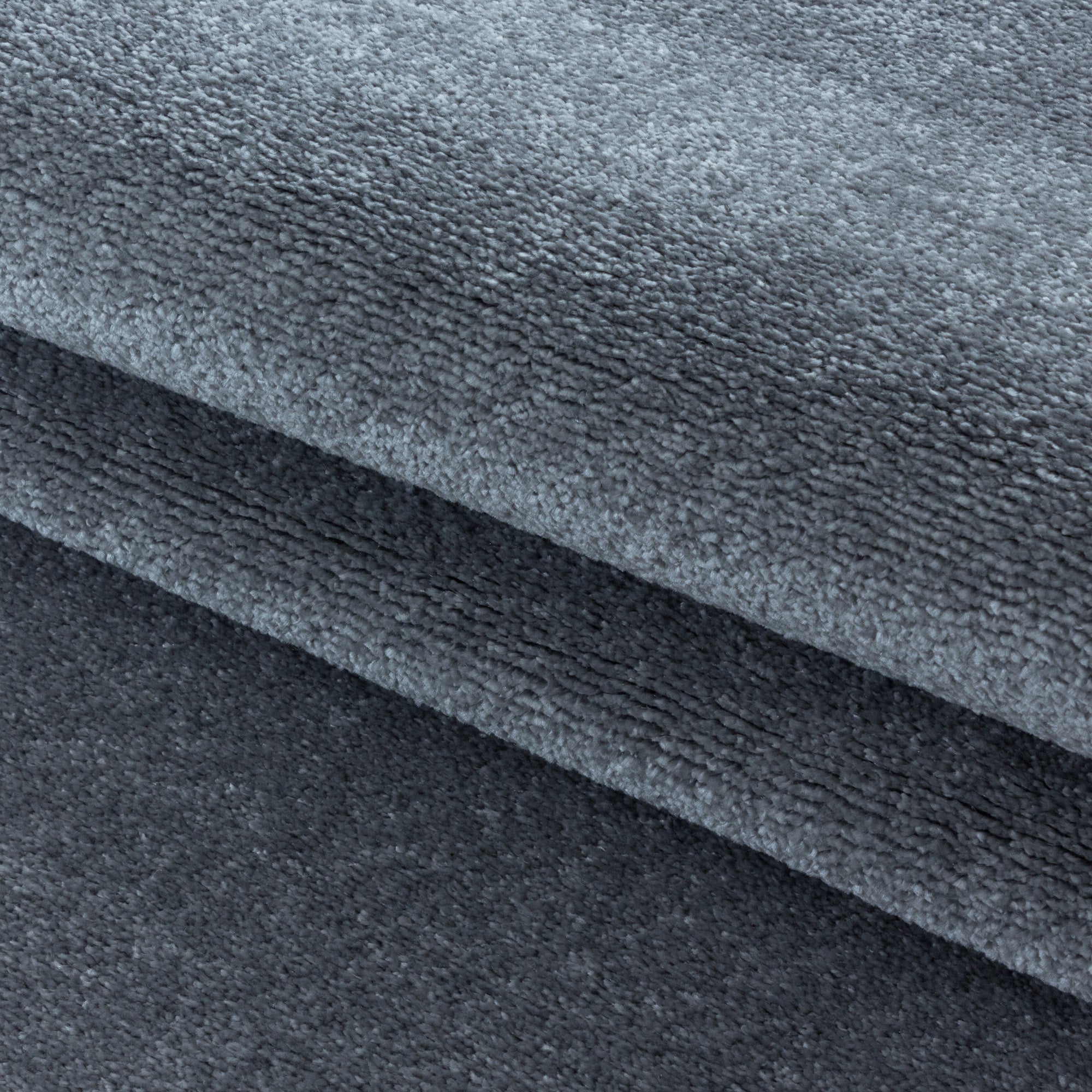 Kurzflor Teppich Bettset Silber Einfarbig Modern Wohnzimmerteppich Läuferset