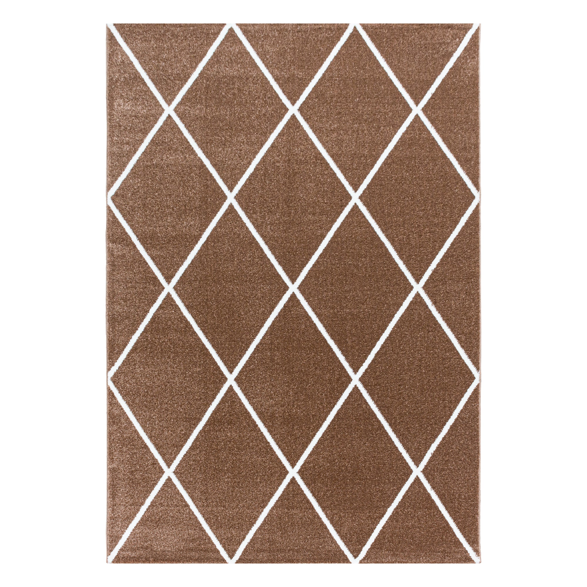 Kurzflor Teppich Terra Design Raute Modern Linien Wohnzimmerteppich Unifarben