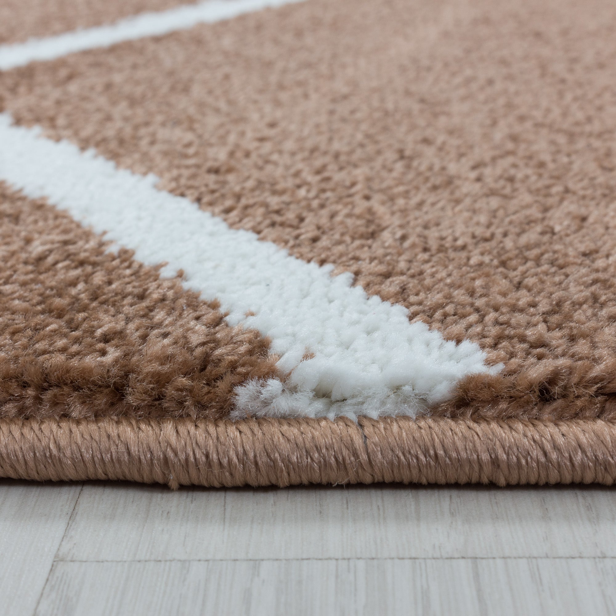 Kurzflor Teppich Terra Wellen Linien Design Wohnzimmerteppich Kinderteppich