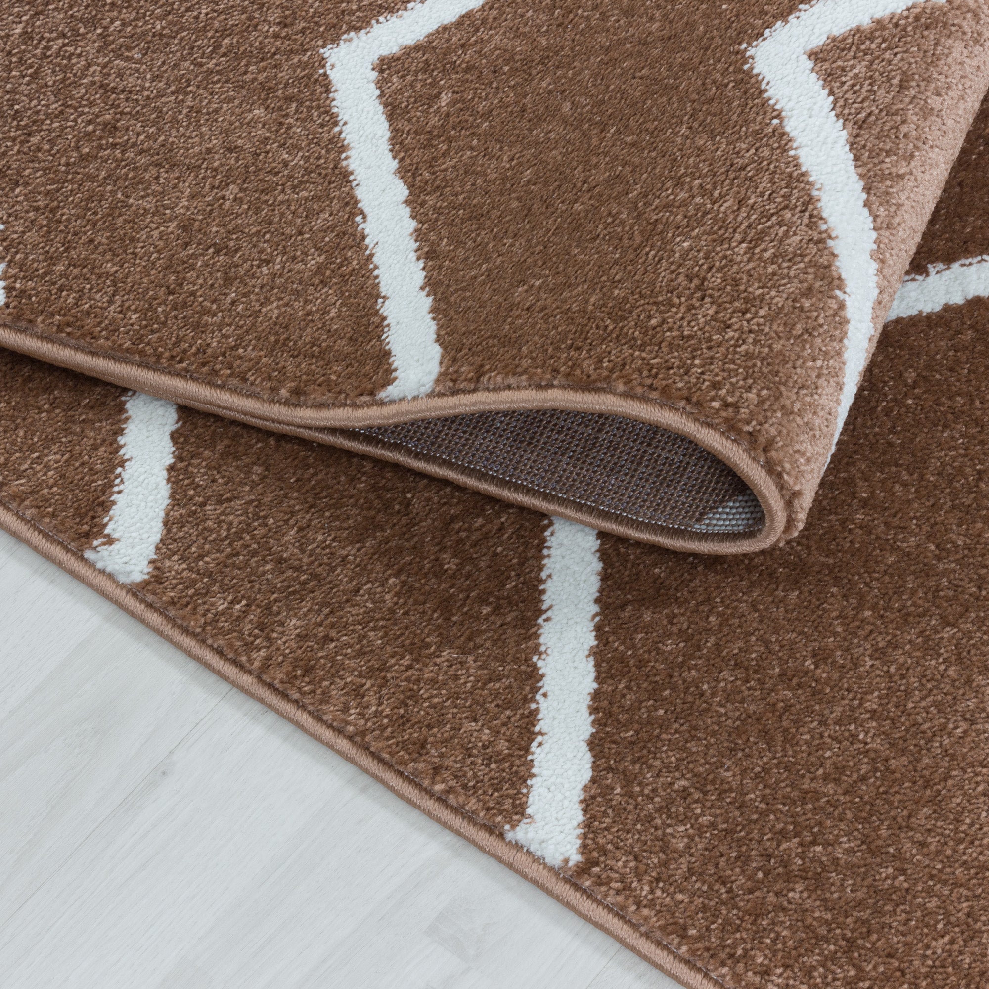 Kurzflor Teppich Terra Wellen Linien Design Wohnzimmerteppich Kinderteppich