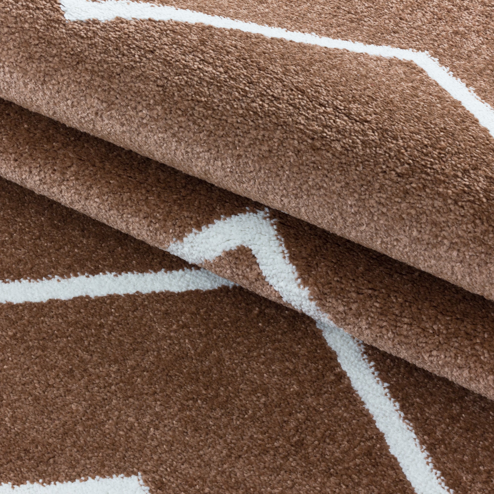 Kurzflor Teppich Terra Wellen Linien Design Wohnzimmerteppich Kinderteppich