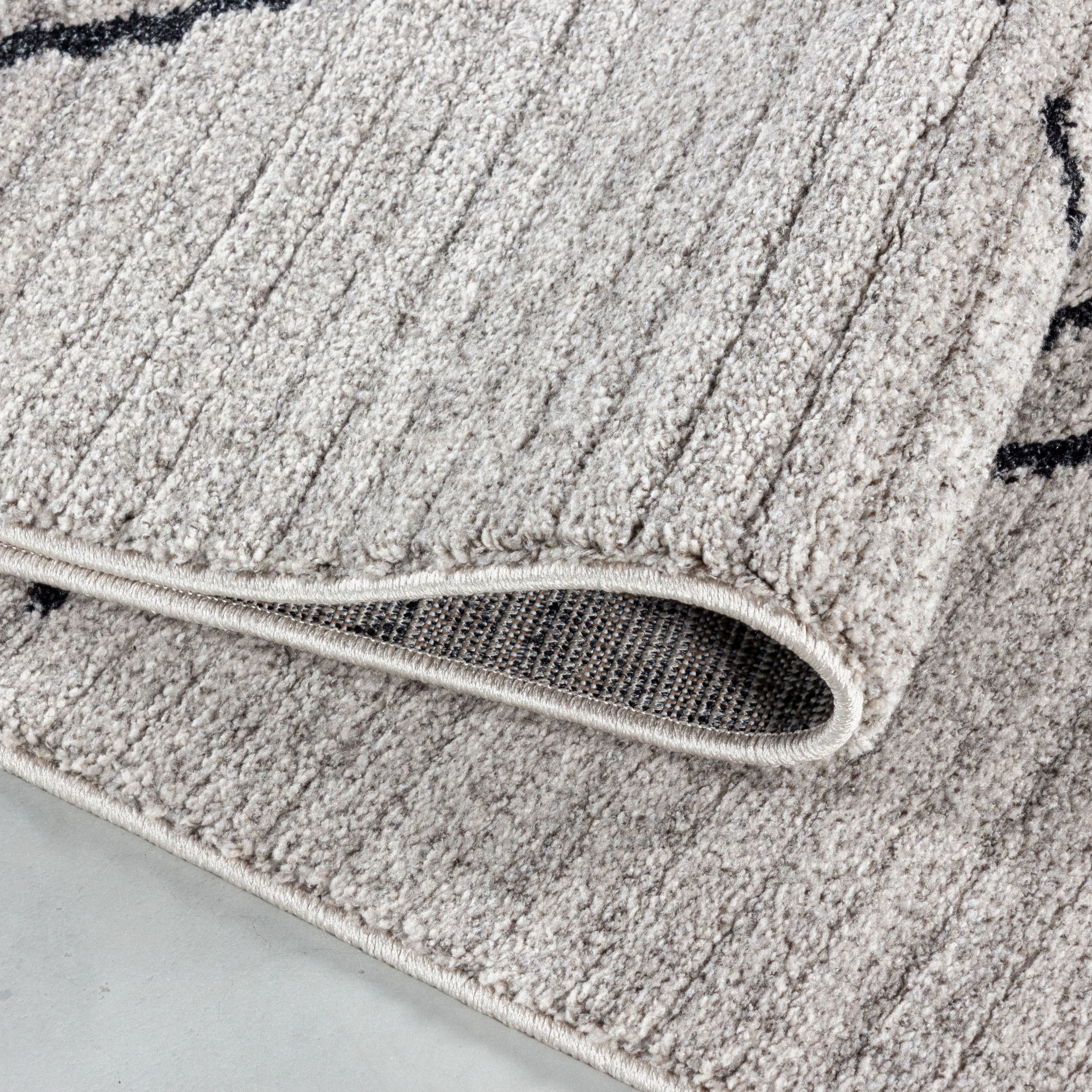 Wohnzimmer Teppich ROKKO Kurzflor Teppich Berber Stil Muster Traditionell