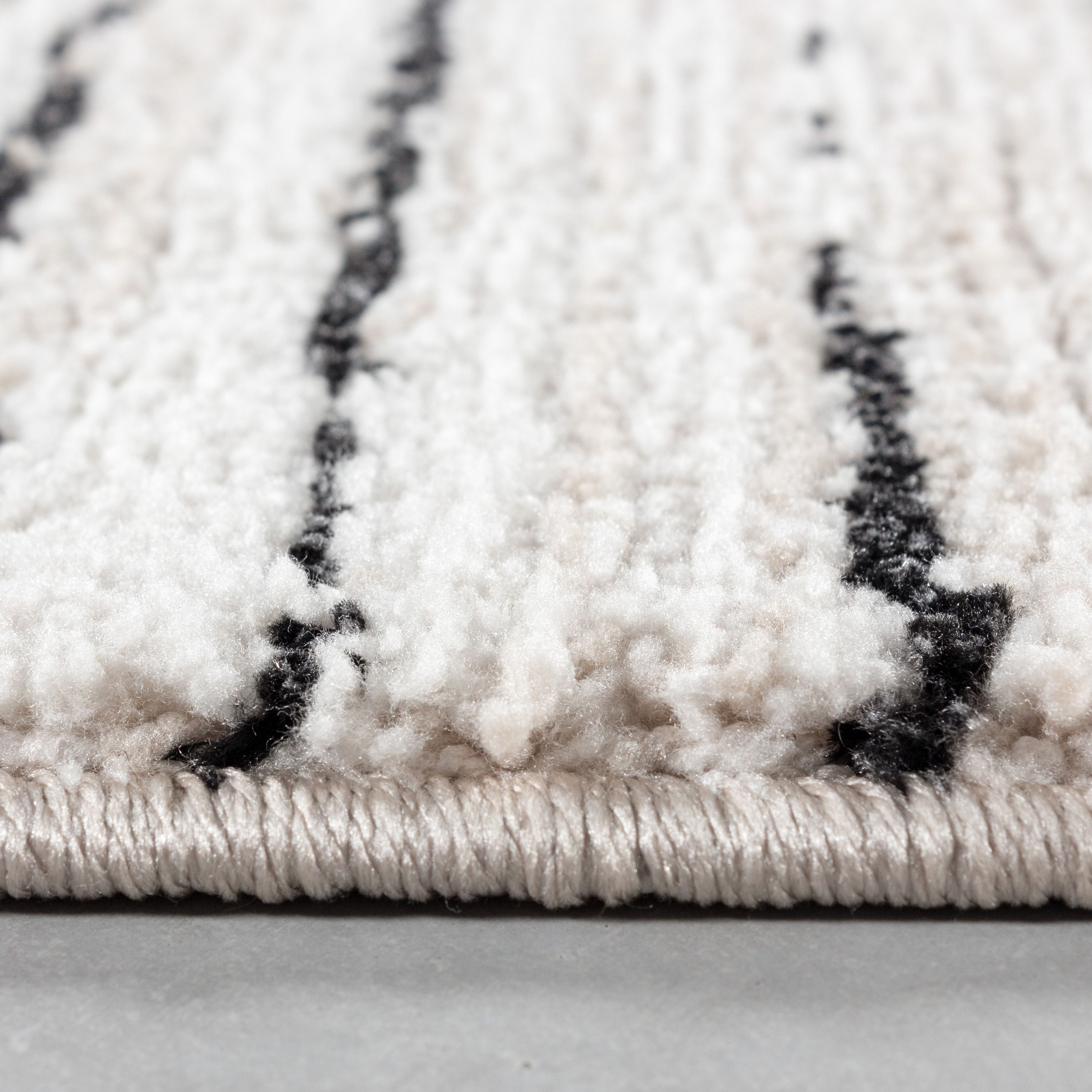 Wohnzimmer Teppich ROKKO Kurzflor Teppich Berber Stil Optik