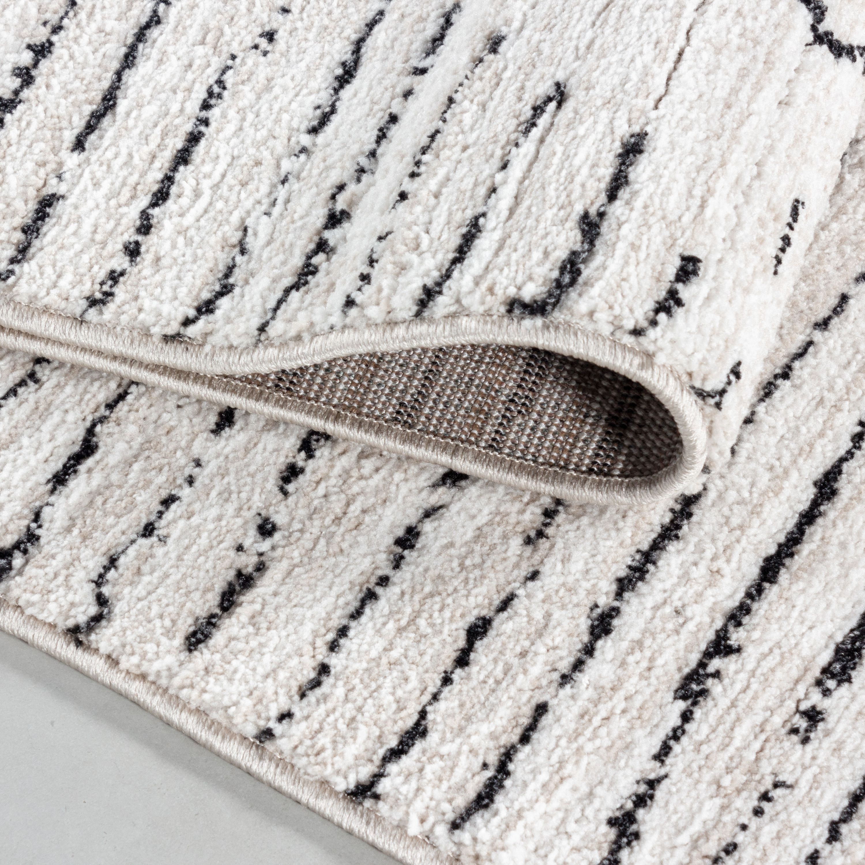 Wohnzimmer Teppich ROKKO Kurzflor Teppich Berber Stil Optik