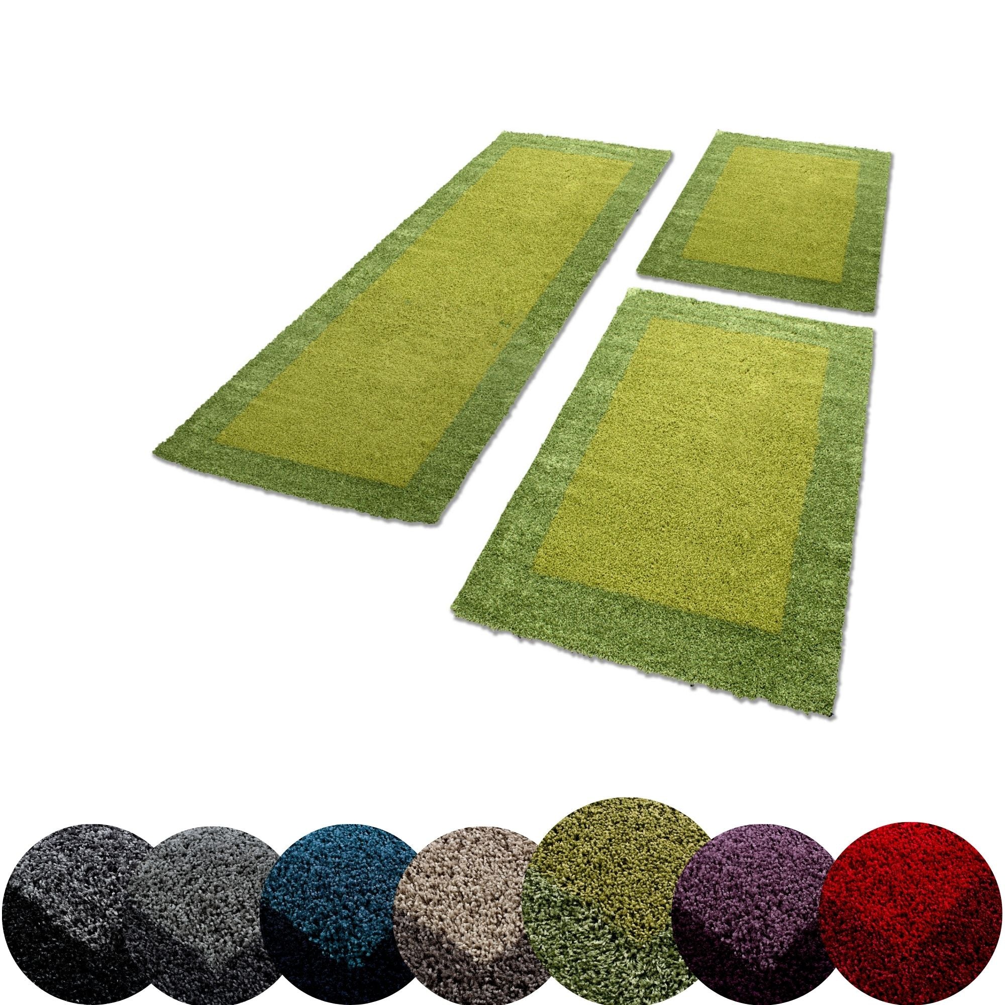 Bettumrandung Teppich Shaggy Schlafzimmer Läuferset Hochflor Langflor 3 Teile