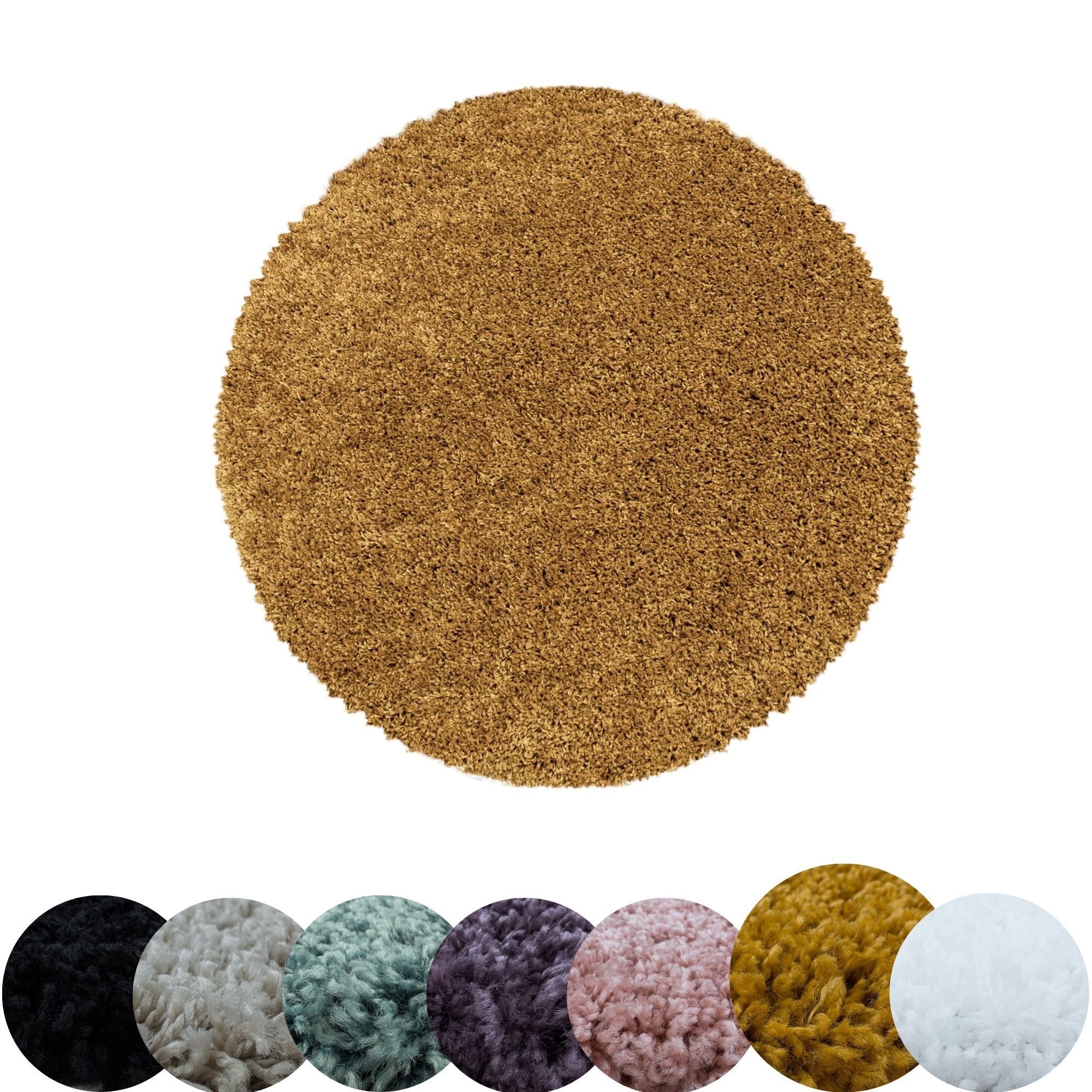 Hochflor Shaggy Teppich Wohnzimmerteppich Schlafzimmer Flor Super Soft Form Rund